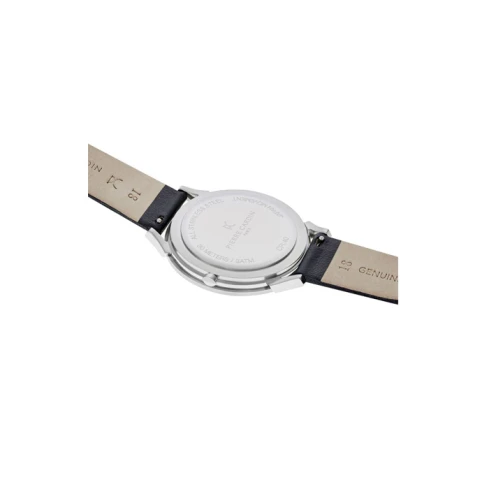 Дамски ръчен часовник с кварцов механизъм - корпус от Стомана - Естествена кожа - цвят Черен Черен