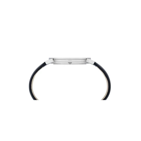 Дамски ръчен часовник с кварцов механизъм - корпус от Стомана - Естествена кожа - цвят Черен Черен