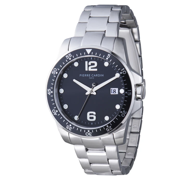 Мъжки ръчен часовник с кварцов механизъм - корпус от Стомана - Стоманена верижка - цвят Син