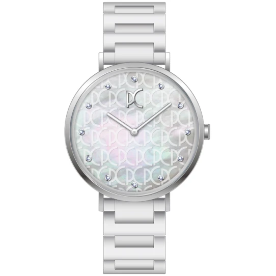 Дамски ръчен часовник с кварцов механизъм - корпус от Стомана - Стоманена верижка - цвят Седеф Сив