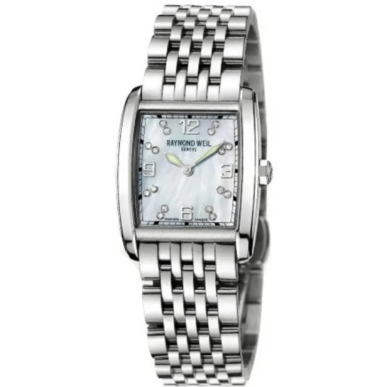 Дамски ръчен часовник с кварцов механизъм - корпус от Стомана - Стоманена верижка - цвят Седеф Сив