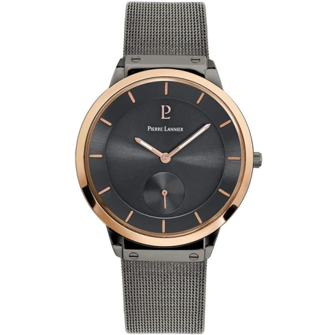 Мъжки ръчен часовник с кварцов механизъм - корпус от Стомана - Меш - цвят Черен Сив