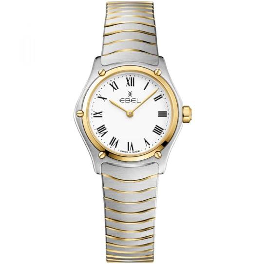 Дамски ръчен часовник с кварцов механизъм - корпус от Стомана - Стоманена верижка - цвят Бял Злато