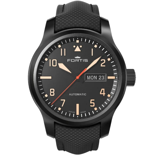 Мъжки ръчен часовник с механизъм - цвят Черен