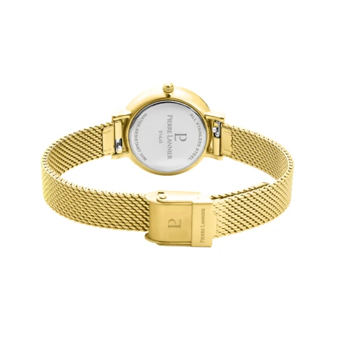 Дамски ръчен часовник с кварцов механизъм - корпус от Стомана - Меш - цвят Шампанско Злато