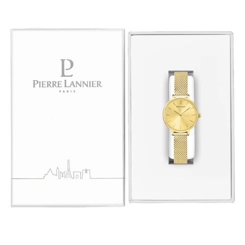 Дамски ръчен часовник с кварцов механизъм - корпус от Стомана - Меш - цвят Шампанско Злато