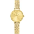 Дамски ръчен часовник с кварцов механизъм - корпус от Стомана - Меш - цвят Шампанско Злато