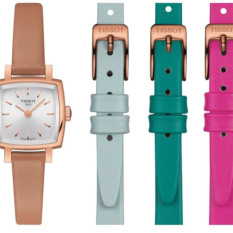 Дамски ръчен часовник с кварцов механизъм - корпус от Стомана - Естествена кожа - цвят Бял Злато