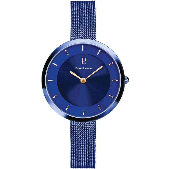 Дамски ръчен часовник с кварцов механизъм - корпус от Стомана - Меш - цвят Син Син