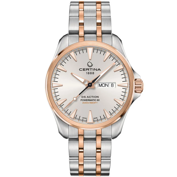 Дамски ръчен часовник с автоматичен механизъм - корпус от Стомана - Стоманена верижка - цвят Сребрист Розово Злато