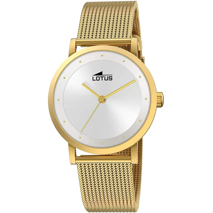 Дамски ръчен часовник с кварцов механизъм - корпус от Стомана - Меш - цвят Сребрист Злато