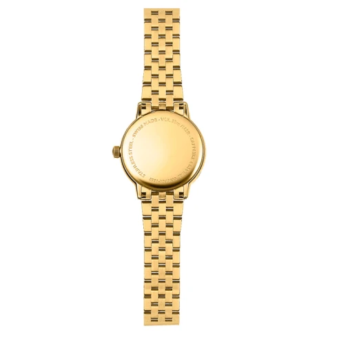 Дамски ръчен часовник с кварцов механизъм - корпус от Стомана - Стоманена верижка - цвят Седеф Злато