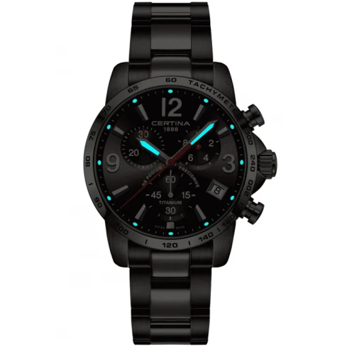 Мъжки ръчен часовник с кварцов механизъм - корпус от Титан - Титаниева верижка - цвят Сив Сив