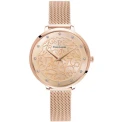 Дамски ръчен часовник с кварцов механизъм - корпус от Стомана - Меш - цвят Розов Розово Злато