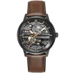 Мъжки ръчен часовник с автоматичен механизъм - корпус от Стомана - Естествена кожа - цвят Скелетон Кафяв