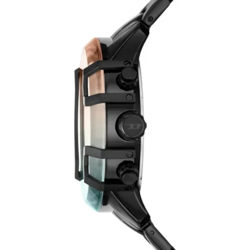 Мъжки ръчен часовник с кварцов механизъм - корпус от Стомана - Стоманена верижка - цвят Черен