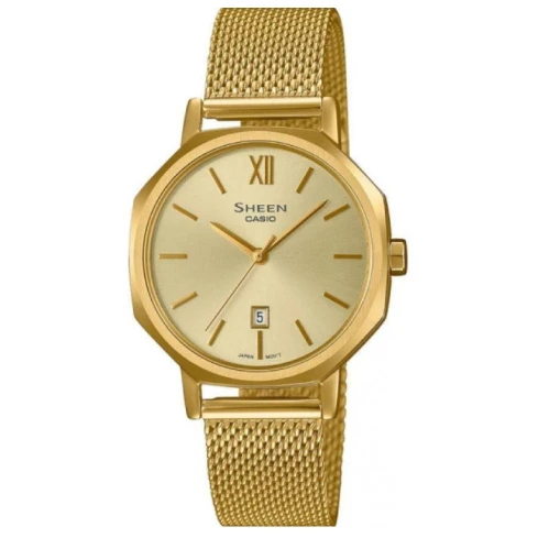 Дамски ръчен часовник с кварцов механизъм - корпус от Стомана - Меш - цвят Шампанско Злато