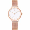 Дамски ръчен часовник с кварцов механизъм - корпус от Стомана - Меш - цвят Бял Розов