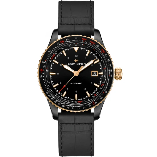 Мъжки ръчен часовник с автоматичен механизъм - корпус от Стомана - Естествена кожа - цвят Черен Черен