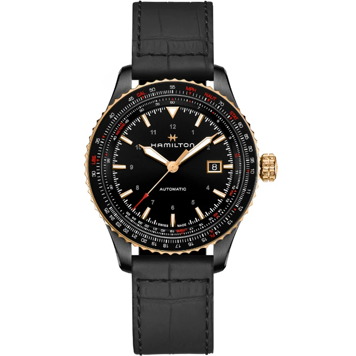 Мъжки ръчен часовник с автоматичен механизъм - корпус от Стомана - Естествена кожа - цвят Черен Черен