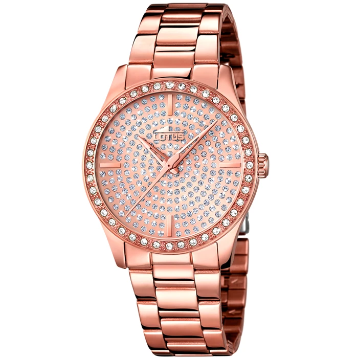 Дамски ръчен часовник с кварцов механизъм - корпус от Стомана - Стоманена верижка - цвят Розово Злато Розово Злато