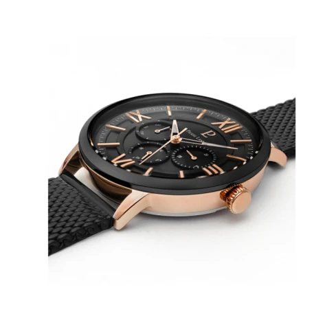 Мъжки ръчен часовник с кварцов механизъм - корпус от Стомана - Меш - цвят Черен Черен