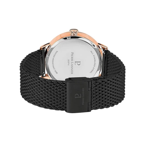 Мъжки ръчен часовник с кварцов механизъм - корпус от Стомана - Меш - цвят Черен Черен