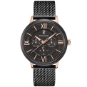 Мъжки ръчен часовник с кварцов механизъм - корпус от Стомана - Меш - цвят Черен Черен