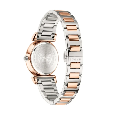 Дамски ръчен часовник с кварцов механизъм - корпус от Стомана - Стоманена верижка - цвят Сив Розово Злато