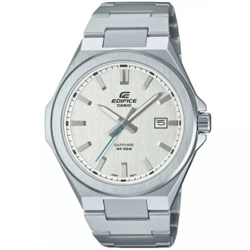 Мъжки ръчен часовник с кварцов механизъм - корпус от Стомана - Стоманена верижка - цвят Бял Сив