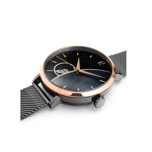 Дамски ръчен часовник с автоматичен механизъм - корпус от Стомана - Меш - цвят Седеф Сив