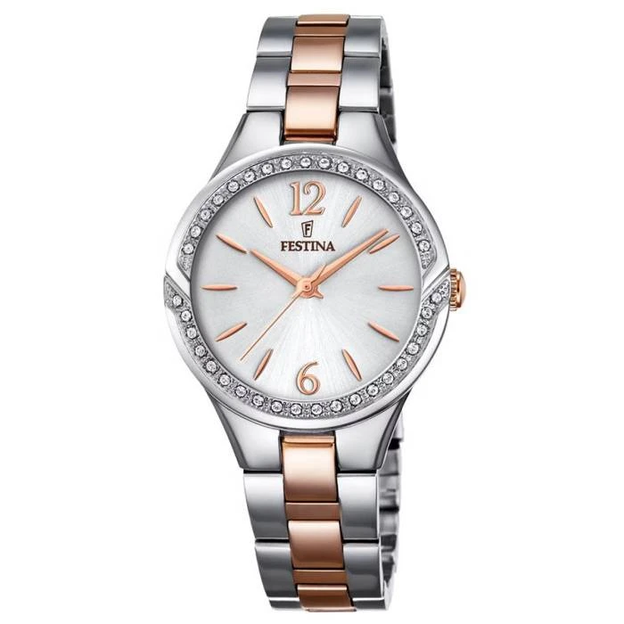 Дамски ръчен часовник с кварцов механизъм - корпус от Стомана - Стоманена верижка - цвят Сребрист Розово Злато