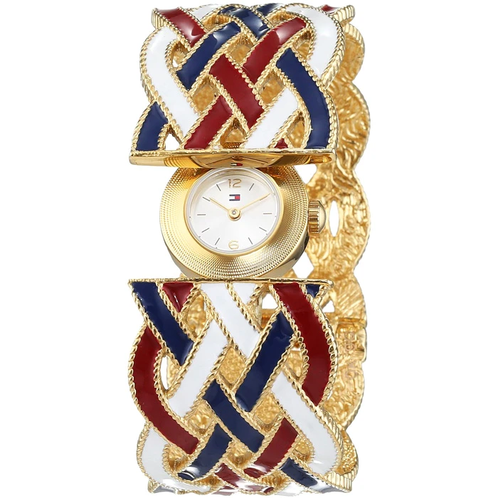 Дамски ръчен часовник с кварцов механизъм - корпус от Стомана - Стоманена верижка - цвят Бял Син