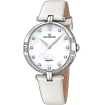 Candino C4601/1 D-Light - Дамски ръчен часовник с кварцов механизъм - корпус от Стомана - Естествена кожа - цвят Седеф Бял
