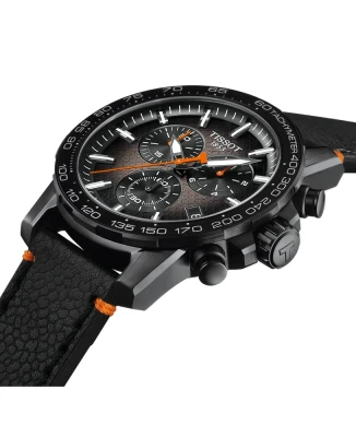 Мъжки ръчен часовник с кварцов механизъм - корпус от Стомана - Естествена кожа - цвят Черен Черен