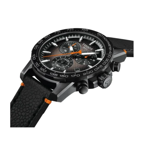 Мъжки ръчен часовник с кварцов механизъм - корпус от Стомана - Естествена кожа - цвят Черен Черен