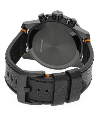 Мъжки ръчен часовник с кварцов механизъм - корпус от Стомана - Естествена кожа - цвят Черен Черен