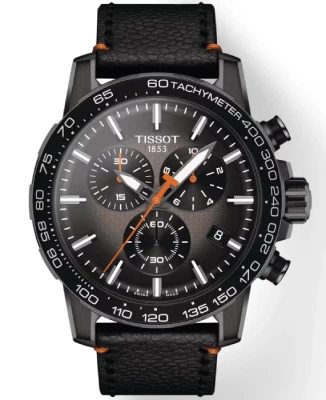 Мъжки ръчен часовник с кварцов механизъм - корпус от Стомана - Естествена кожа - цвят Черен Черен