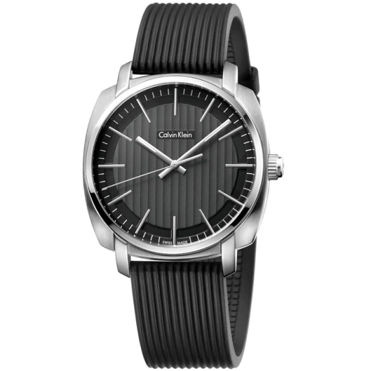 Дамски ръчен часовник с кварцов механизъм - корпус от Стомана - Силиконова каишка - цвят Черен Черен