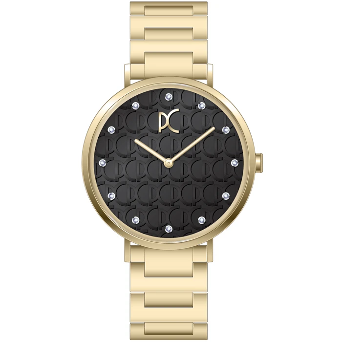 Дамски ръчен часовник с кварцов механизъм - корпус от Стомана - Стоманена верижка - цвят Черен Злато