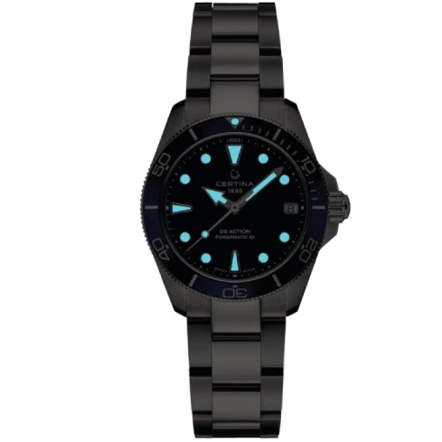 Дамски ръчен часовник с автоматичен механизъм - корпус от Стомана - Стоманена верижка - цвят Син