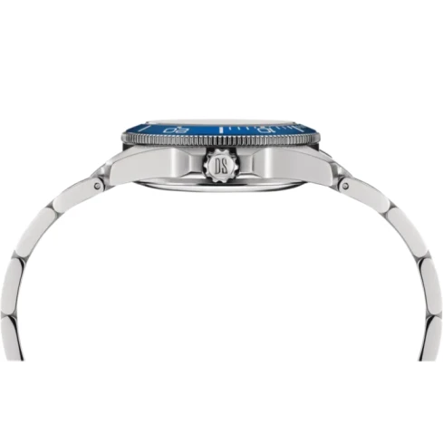 Дамски ръчен часовник с автоматичен механизъм - корпус от Стомана - Стоманена верижка - цвят Син