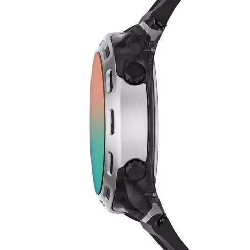 Мъжки ръчен часовник с кварцов механизъм - корпус от Полимер - Силиконова каишка - цвят Черен