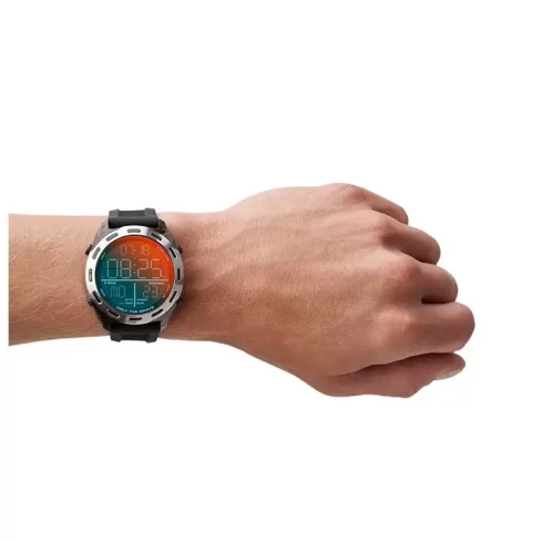Мъжки ръчен часовник с кварцов механизъм - корпус от Полимер - Силиконова каишка - цвят Черен