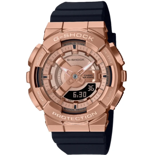 Дамски ръчен часовник с кварцов механизъм - корпус от Полимер - Полимер - цвят Розово Злато Черен