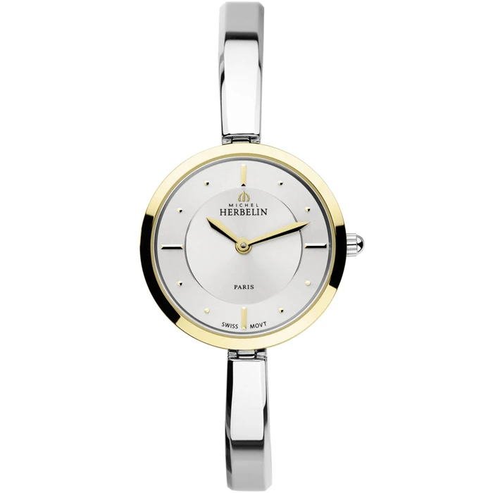 Дамски ръчен часовник с кварцов механизъм - корпус от Стомана - Стоманена верижка - цвят Сребрист Сив