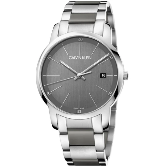 Мъжки ръчен часовник с кварцов механизъм - корпус от Стомана - Стоманена верижка - цвят Сив Сив