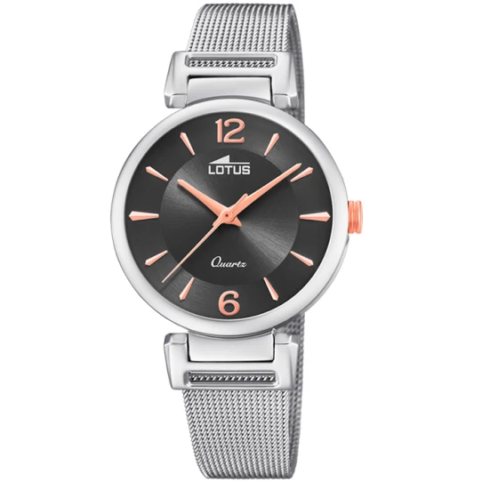Дамски ръчен часовник с кварцов механизъм - корпус от Стомана - Меш - цвят Черен Сив