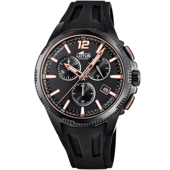 Мъжки ръчен часовник с кварцов механизъм - корпус от Стомана - Силиконова каишка - цвят Черен Черен