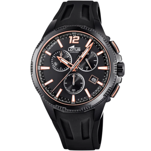 Мъжки ръчен часовник с кварцов механизъм - корпус от Стомана - Силиконова каишка - цвят Черен Черен